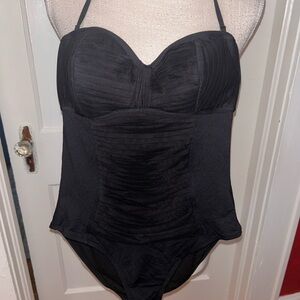 2bamboo Black 1 pc Swimsuit high back size 8